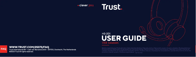 Page 1 de la notice Manuel utilisateur Trust HS-201