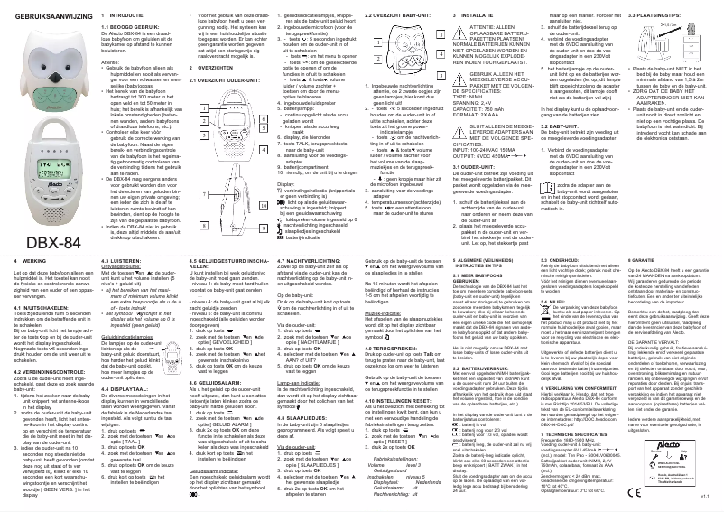 Page 1 de la notice Manuel utilisateur Alecto DBX-84