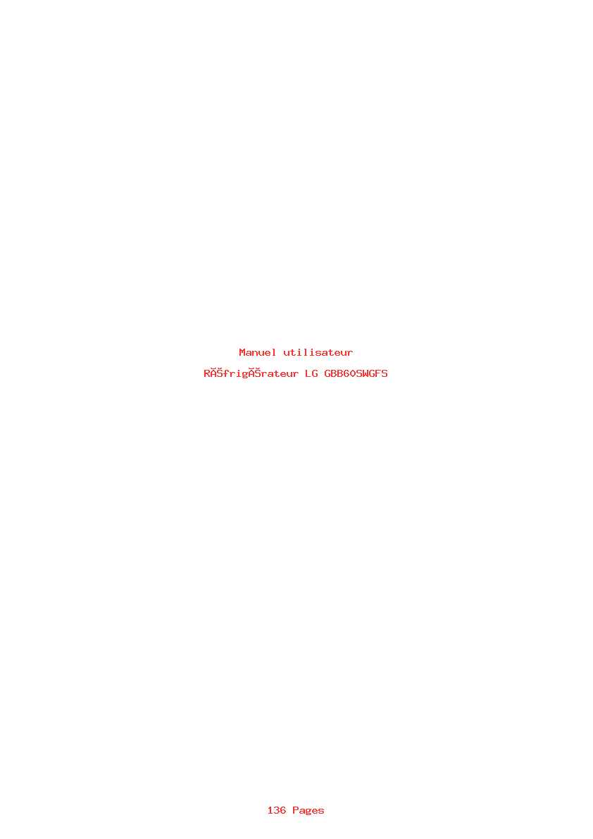 Page 1 de la notice Manuel utilisateur LG GBB60SWGFS