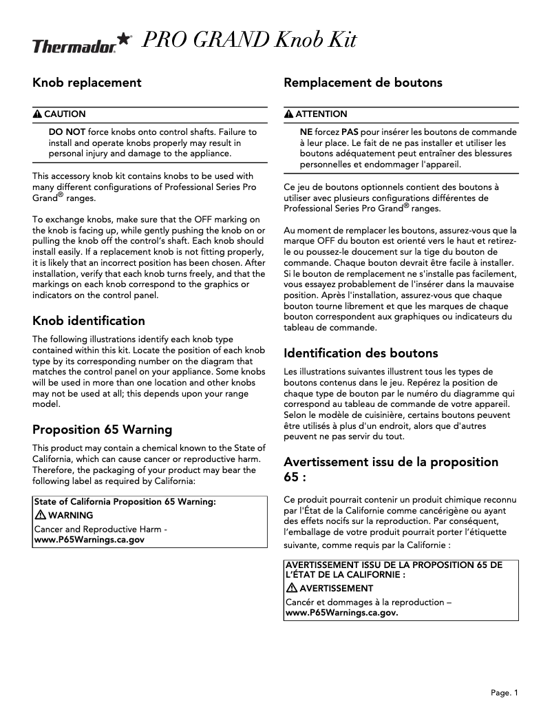 Página 1 del manual Manual de usuario Thermador PARKB48CGY