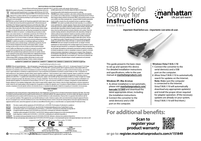 Page 1 de la notice Manuel utilisateur Manhattan 151849