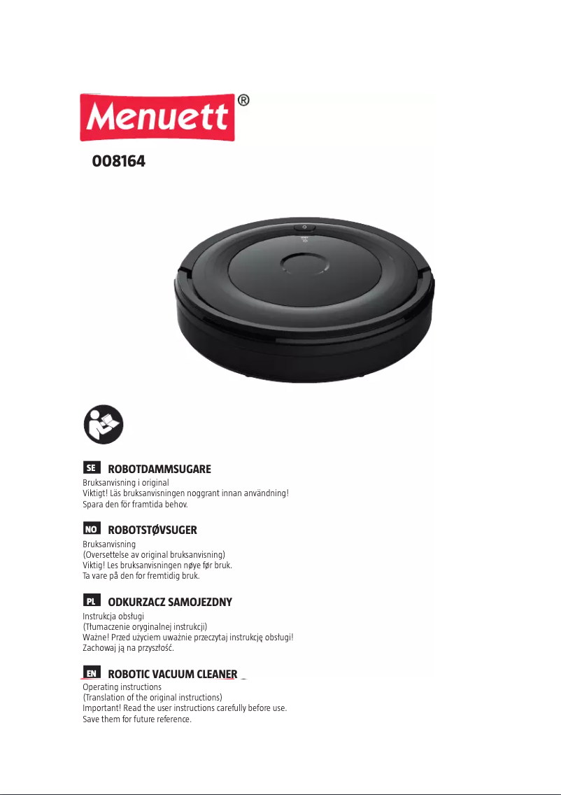 Page 1 de la notice Manuel utilisateur Menuett 008-164