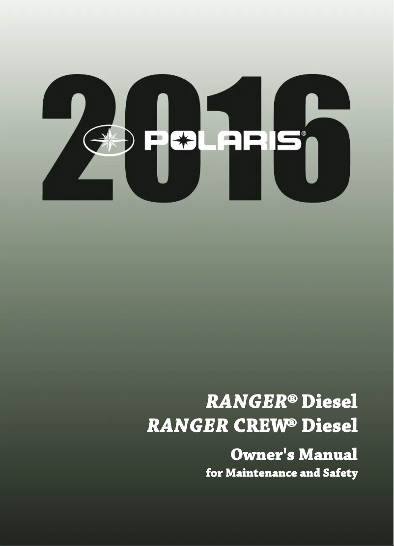 Page 1 de la notice Manuel utilisateur Polaris Ranger Crew Diesel (2016)