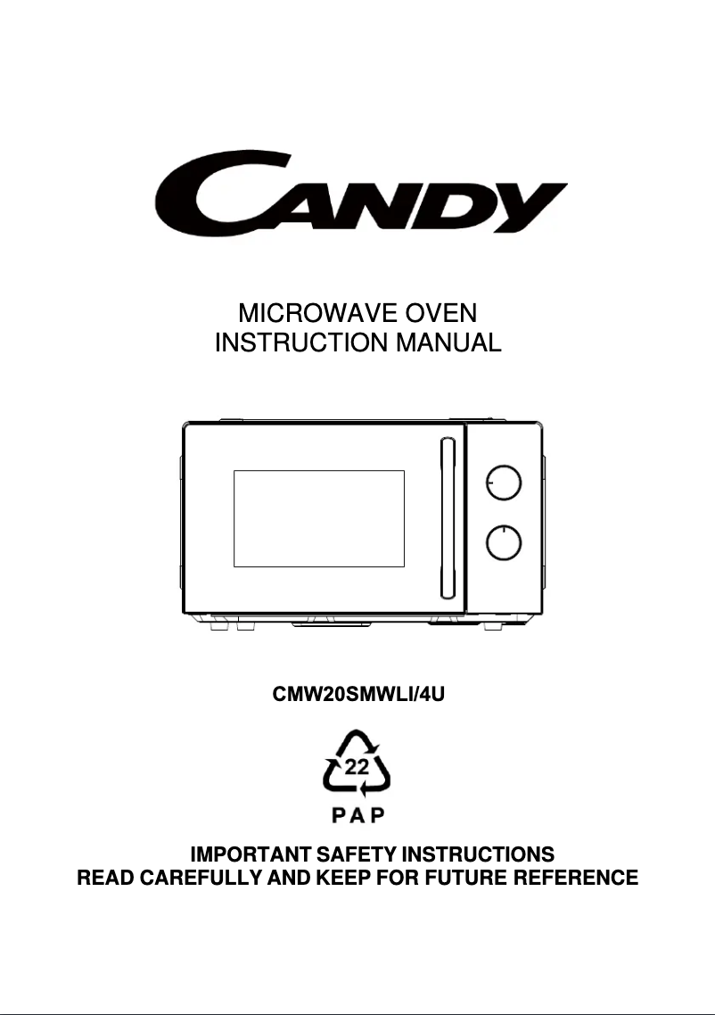 Página 1 del manual Manual de usuario Candy CMW20SMWLI
