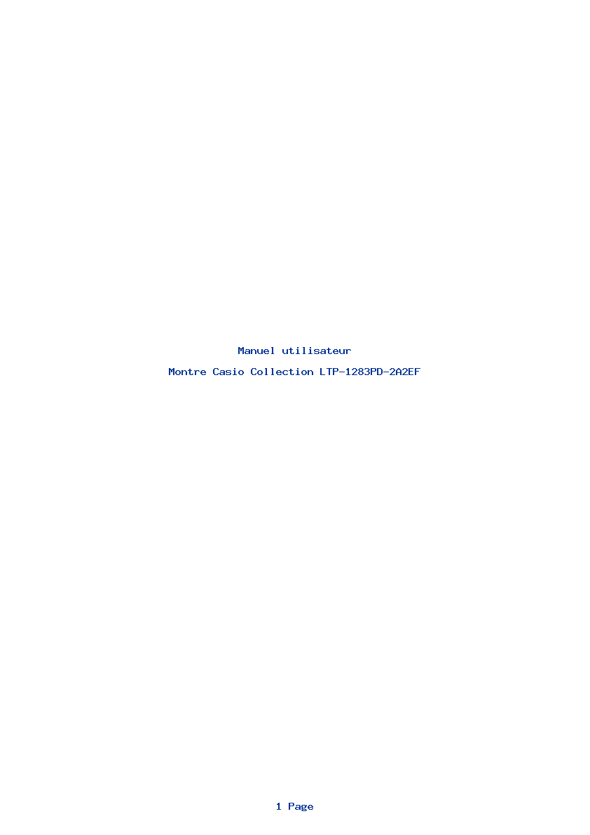 Page 1 de la notice Manuel utilisateur Casio Collection LTP-1283PD-2A2EF