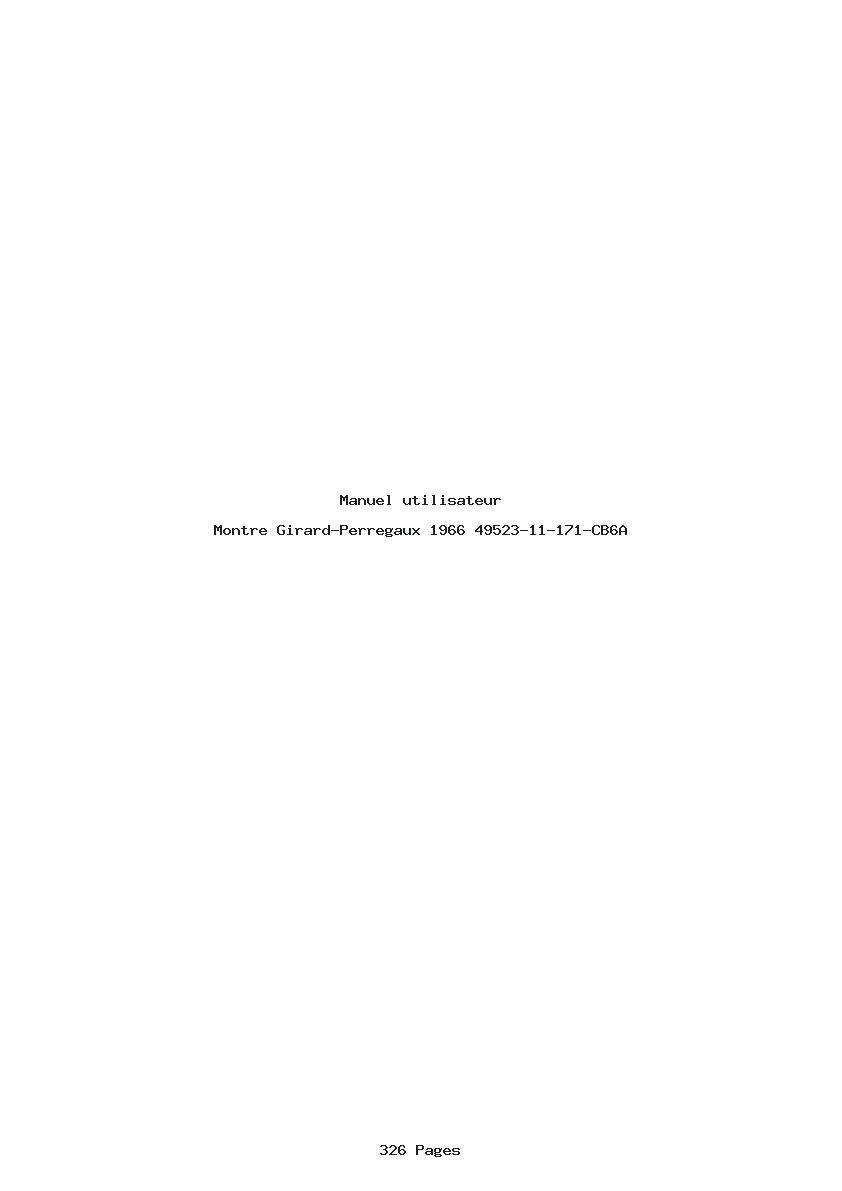 Page 1 de la notice Manuel utilisateur Girard-Perregaux 1966 49523-11-171-CB6A