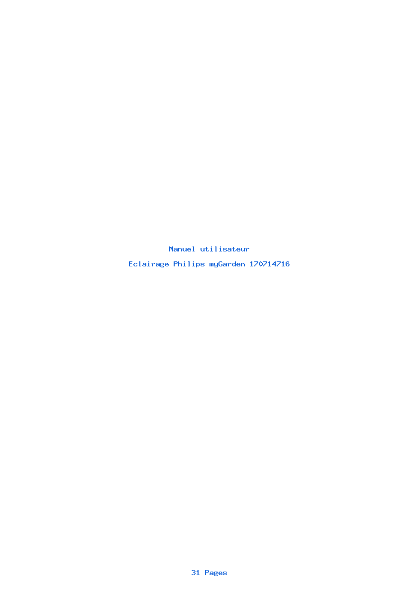 Page 1 de la notice Manuel utilisateur Philips myGarden 170714716