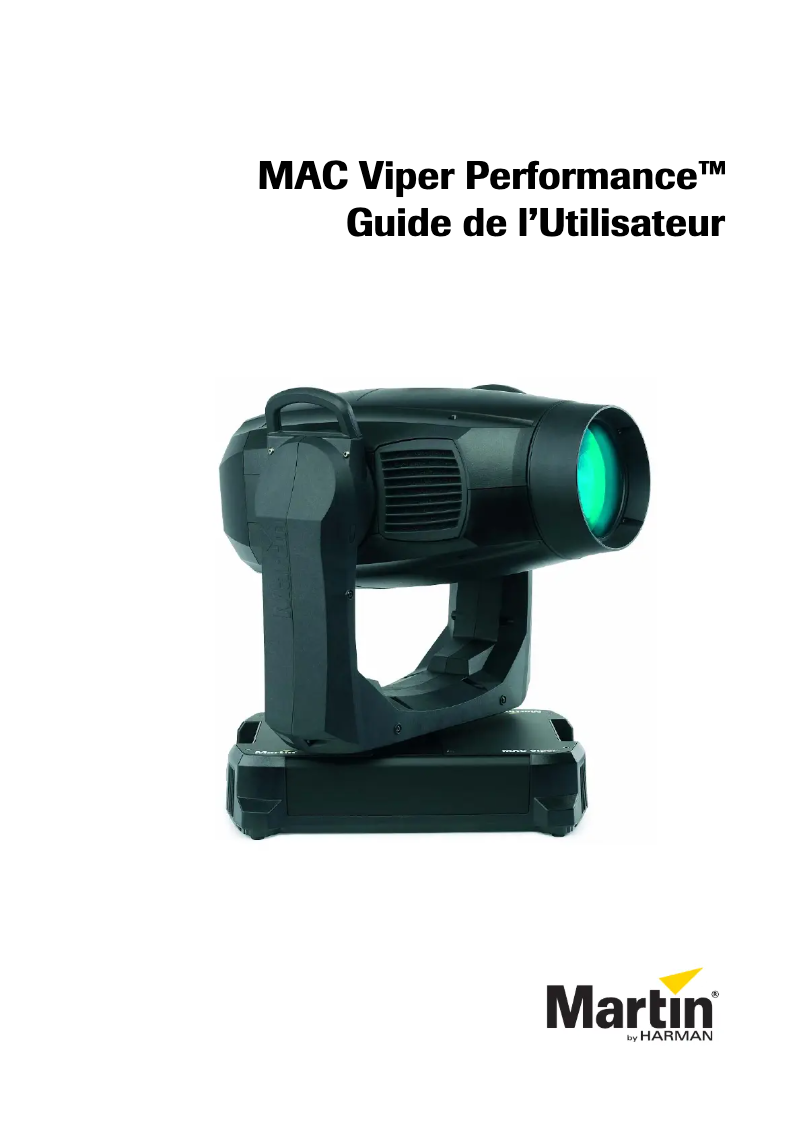 Page 1 de la notice Manuel utilisateur Martin MAC Viper Performance