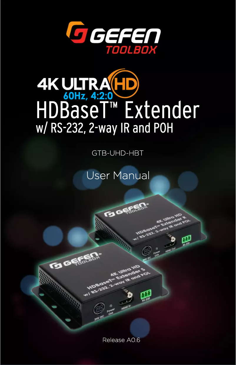 Page 1 de la notice Manuel utilisateur Gefen GTB-UHD-HBT