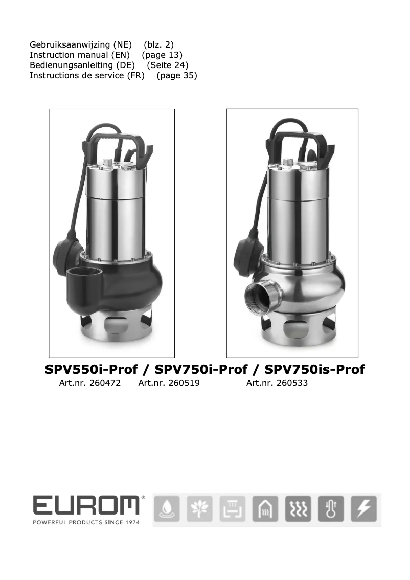 Page 1 de la notice Manuel utilisateur Eurom SPV750is Prof