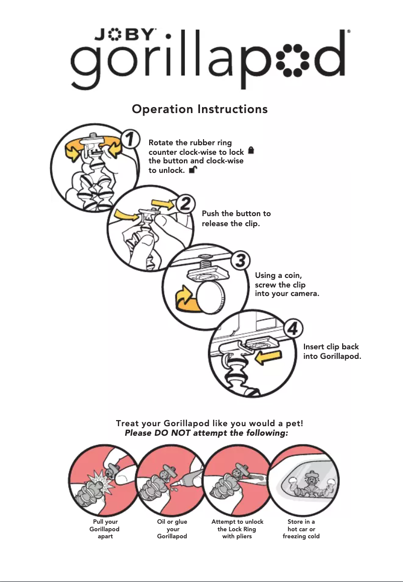 Page 1 de la notice Mode d'emploi Joby Gorillapod