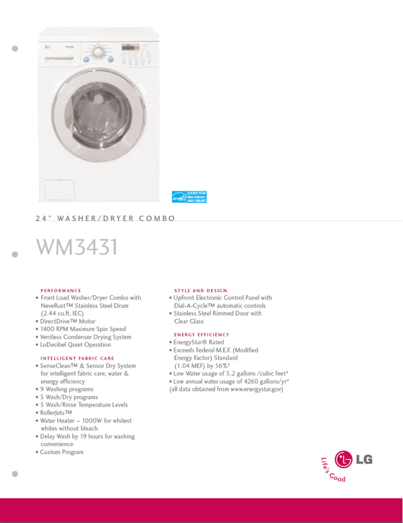 Página 1 del manual Ficha técnica LG WD-14311RD