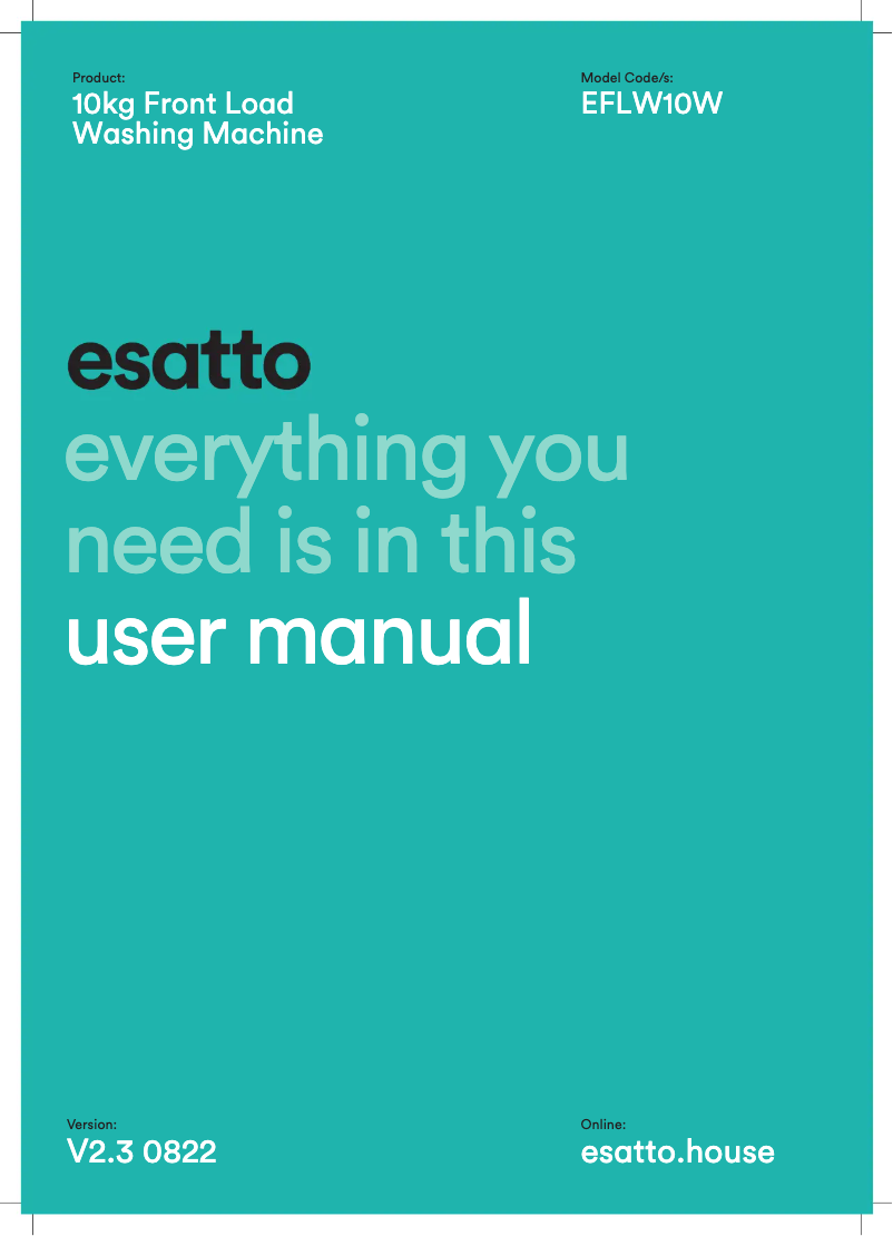 Página 1 del manual Manual de usuario Esatto EFLW10W