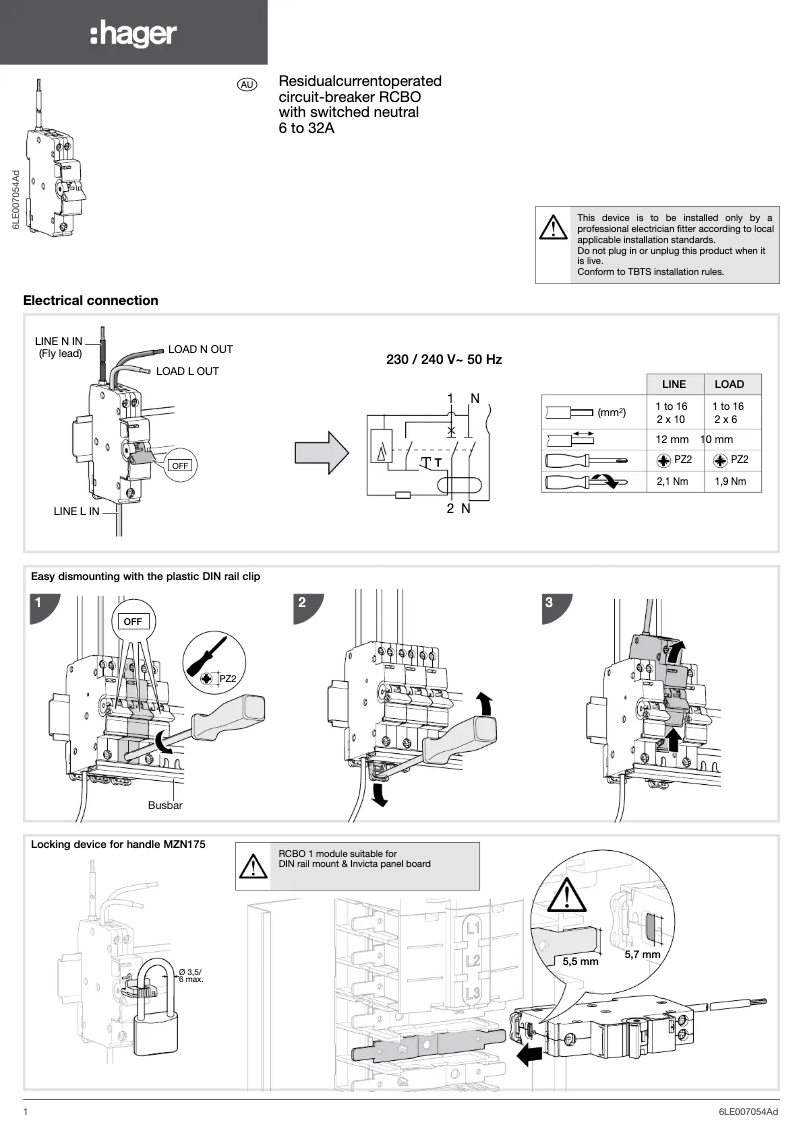 Page 1 of the manual User Manual Hager ADD916T