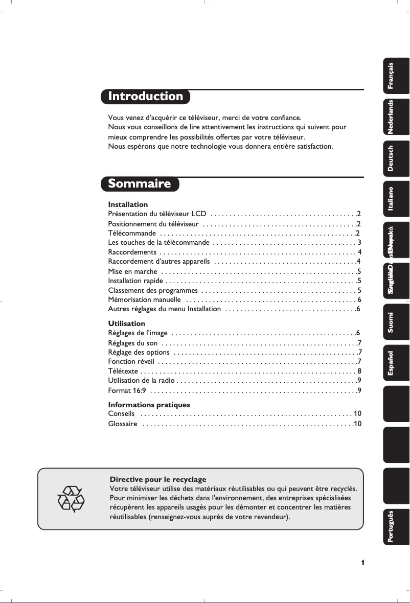 Page n°1 - Manuel utilisateur Philips 20PF7846