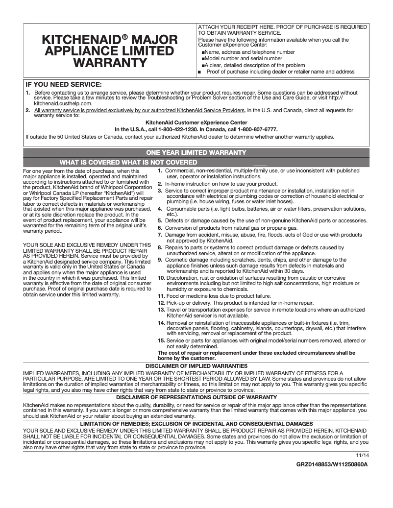 Page 1 of the manual Instruction Manual KitchenAid KVWC906JSS