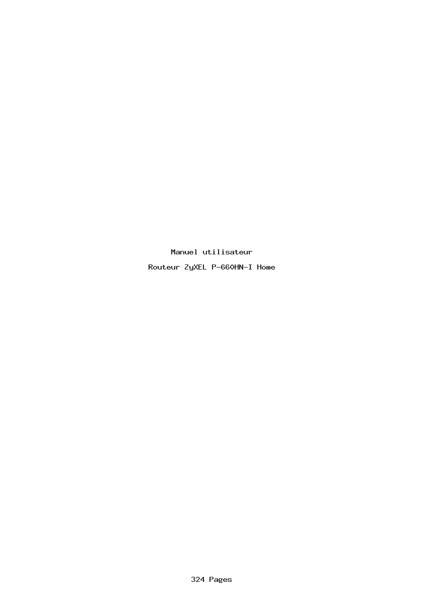 Page 1 de la notice Manuel utilisateur ZyXEL P-660HN-I Home