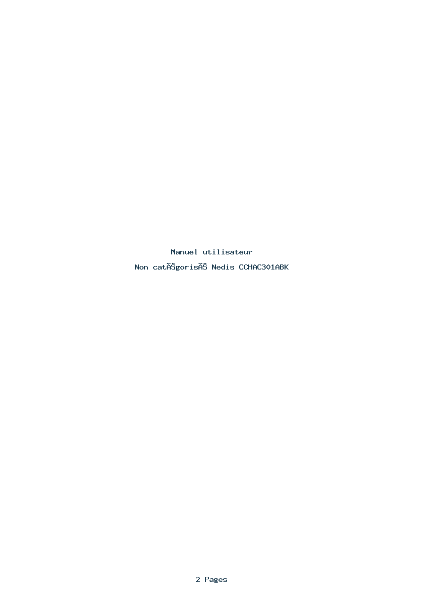 Page 1 de la notice Manuel utilisateur Nedis CCHAC301ABK