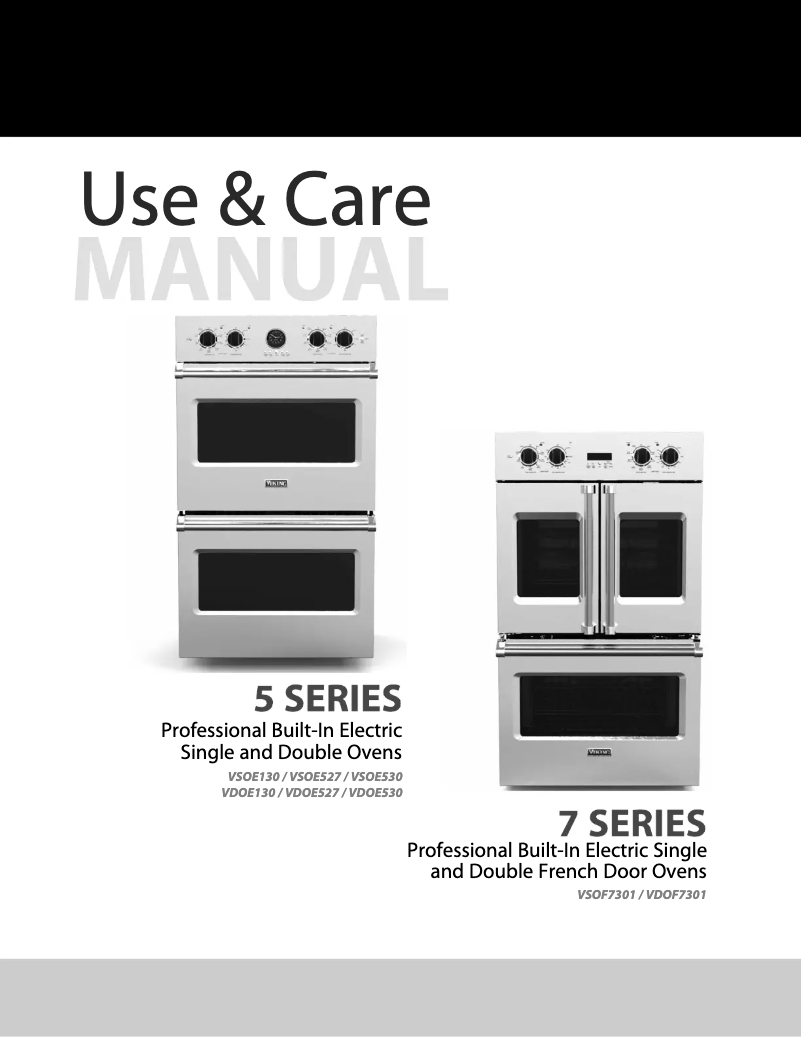 Page 1 de la notice Manuel utilisateur Viking VDOE527WH