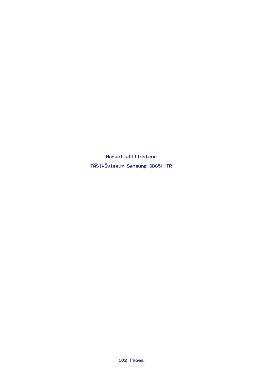 Page 1 de la notice Manuel utilisateur Samsung QB65H-TR