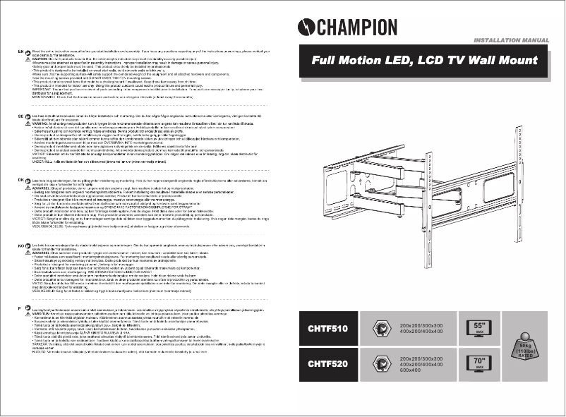 Page 1 de la notice Manuel utilisateur Champion CHTF510