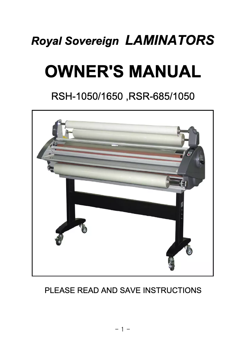 Page 1 de la notice Manuel utilisateur Royal Sovereign RSH-1650