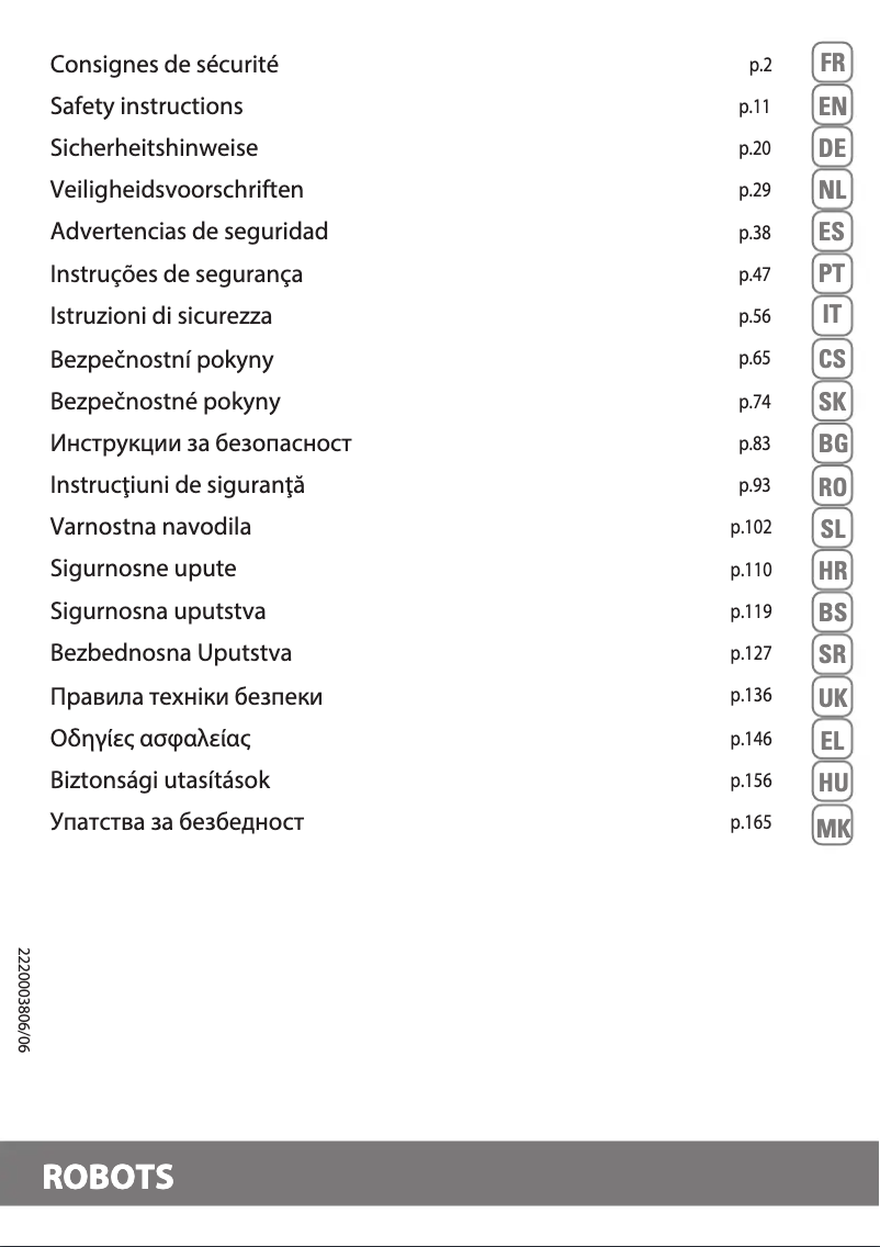 Page 1 de la notice Instructions de sécurité Rowenta X-Plorer Serie 75 S RR8567