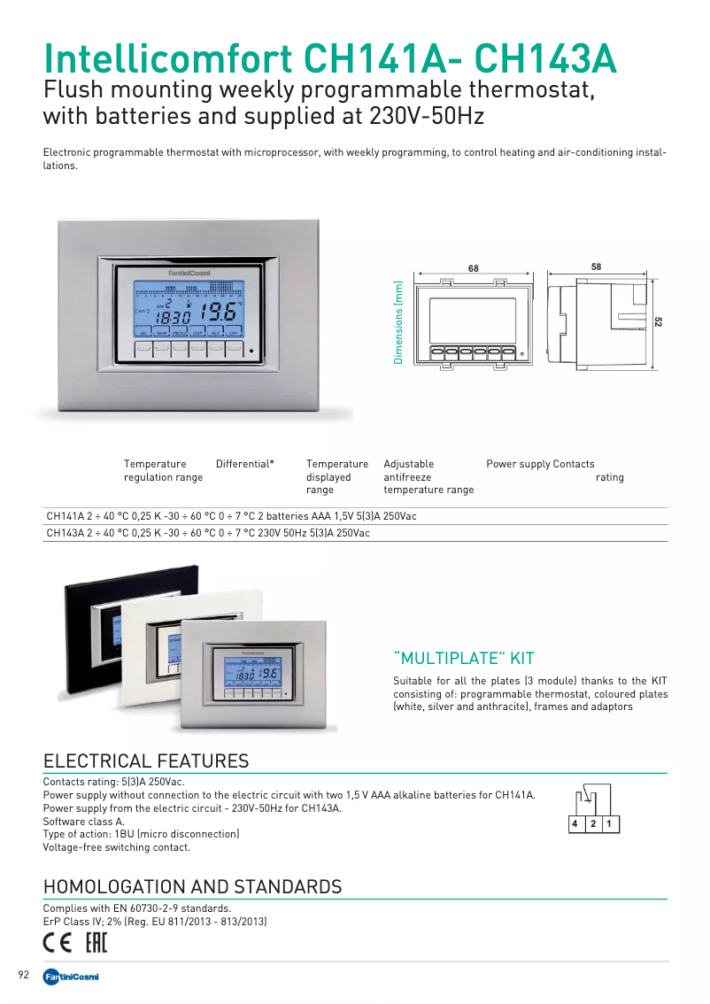Página 1 del manual Manual de usuario Fantini Cosmi Intellicomfort CH141A