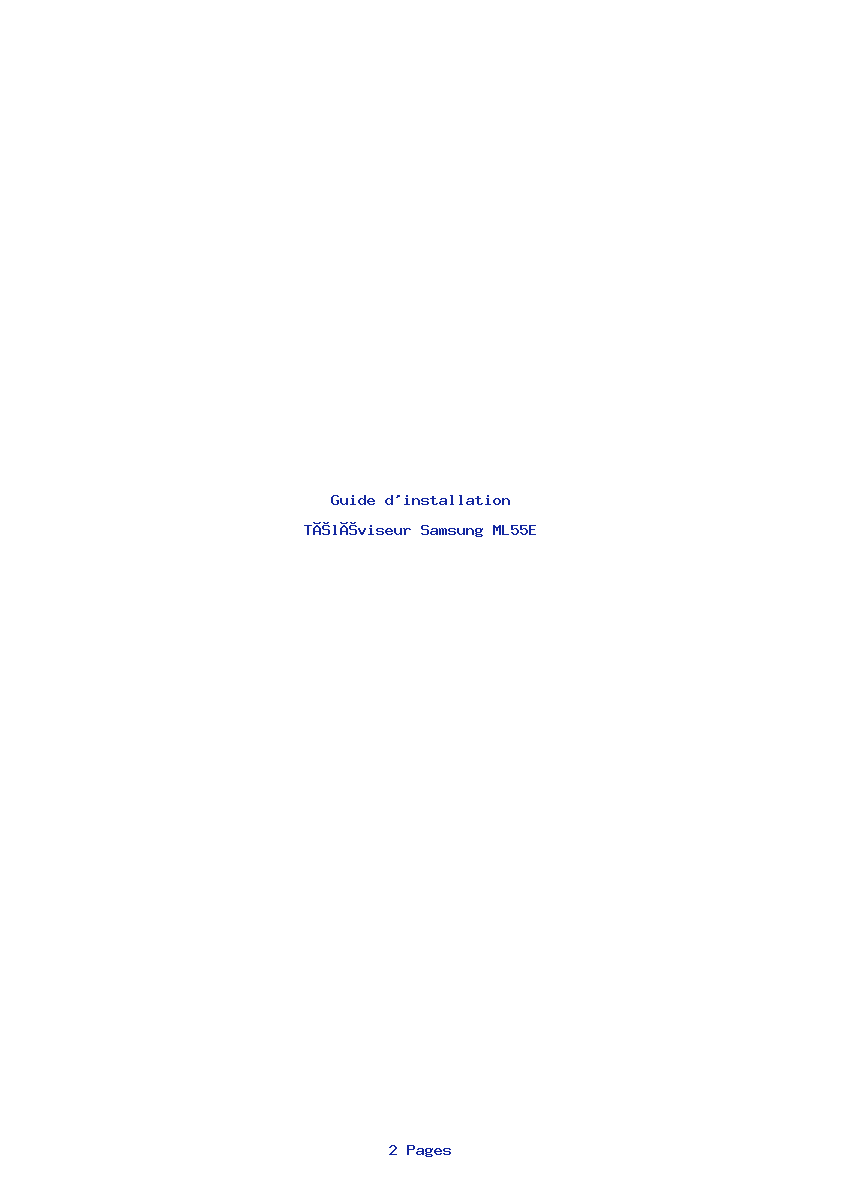 Page 1 de la notice Guide d'installation Samsung ML55E