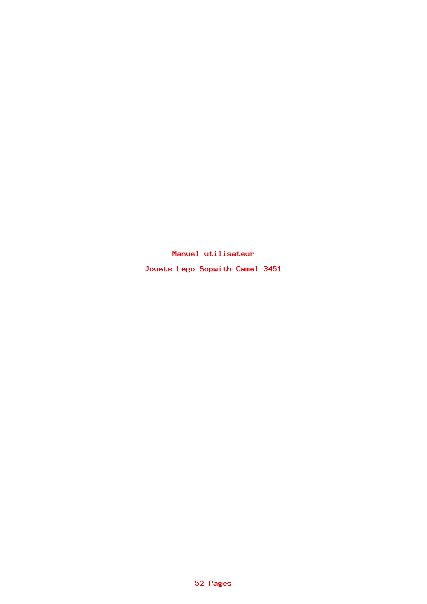 Page 1 de la notice Manuel utilisateur Lego Sopwith Camel 3451