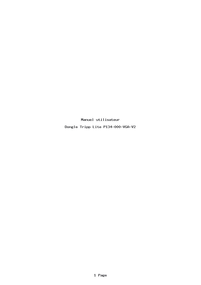 Page 1 de la notice Manuel utilisateur Tripp Lite P134-000-VGA-V2