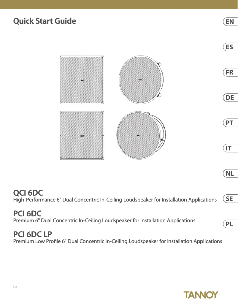 Page 1 de la notice Manuel utilisateur Tannoy QCI 6DC