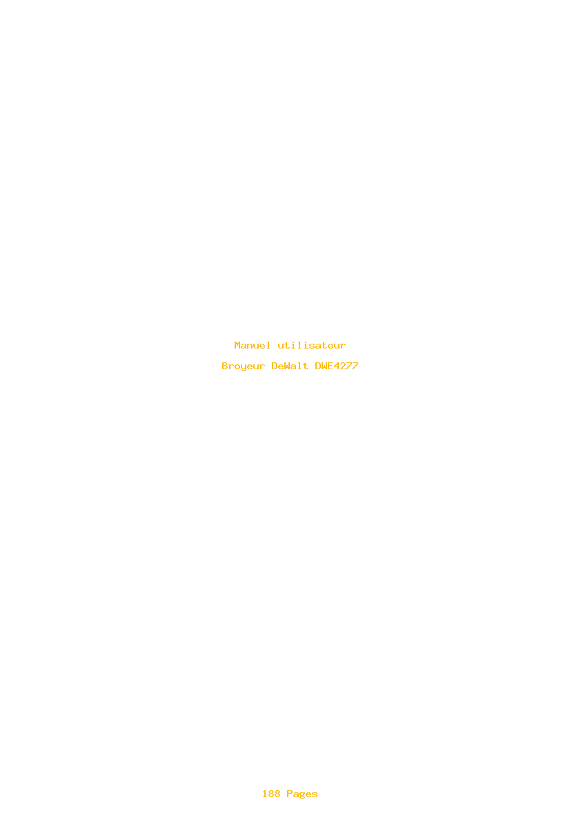 Page 1 de la notice Manuel utilisateur DeWalt DWE4277