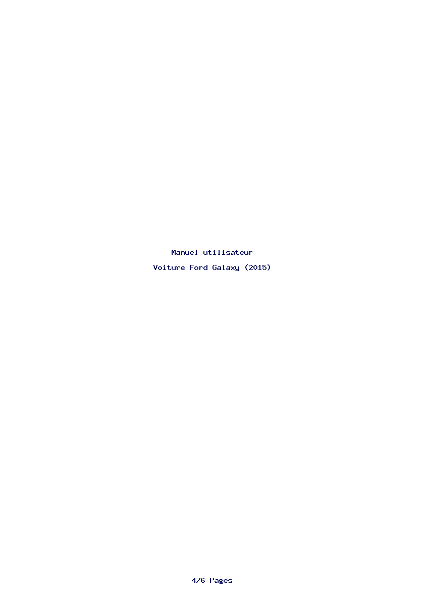 Page 1 de la notice Manuel utilisateur Ford Galaxy (2015)