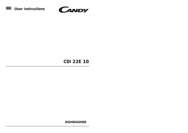 Page 1 of the manual User Manual Candy CDI 22E10