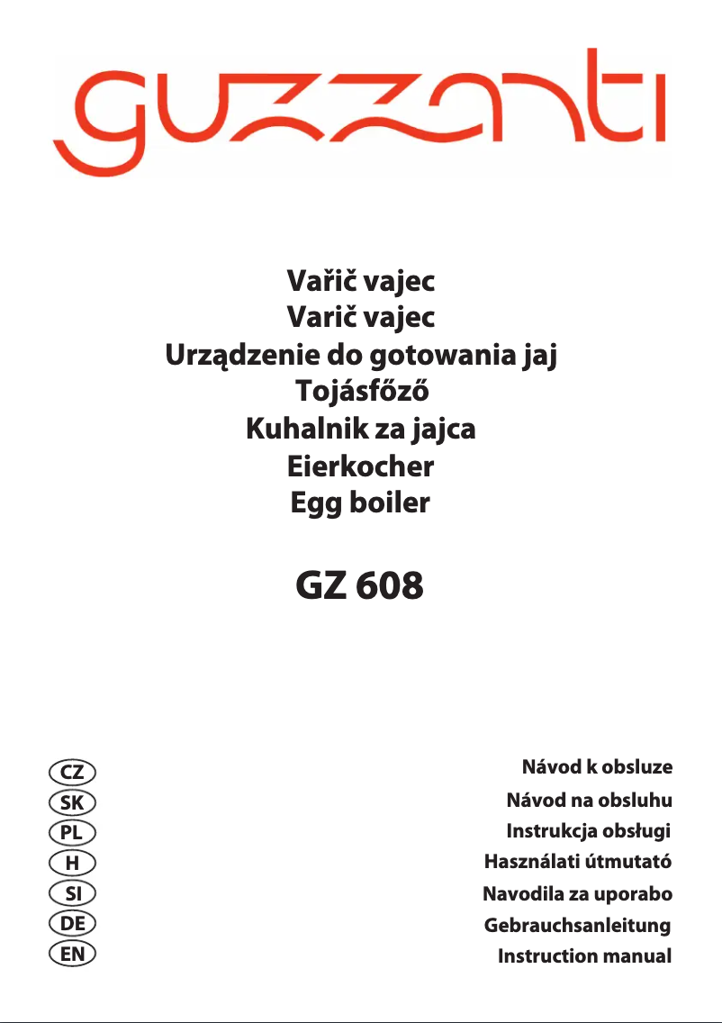 Page 1 of the manual User Manual Guzzanti GZ 608