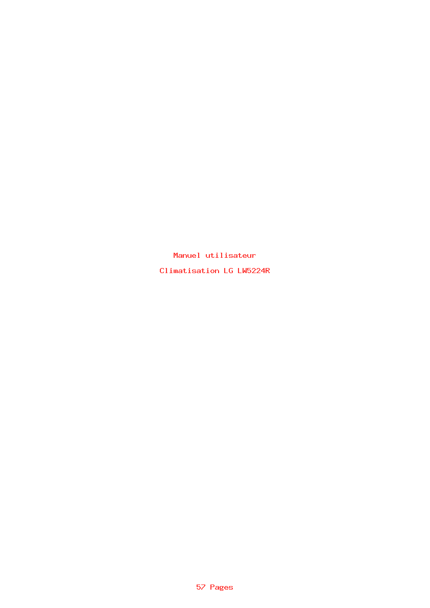 Page 1 de la notice Manuel utilisateur LG LW5224R