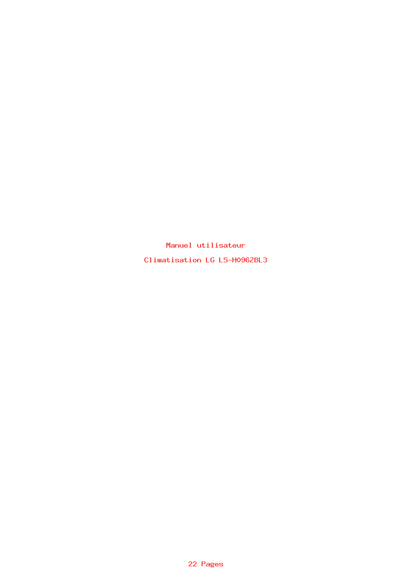 Page 1 de la notice Manuel utilisateur LG LS-H096ZBL3