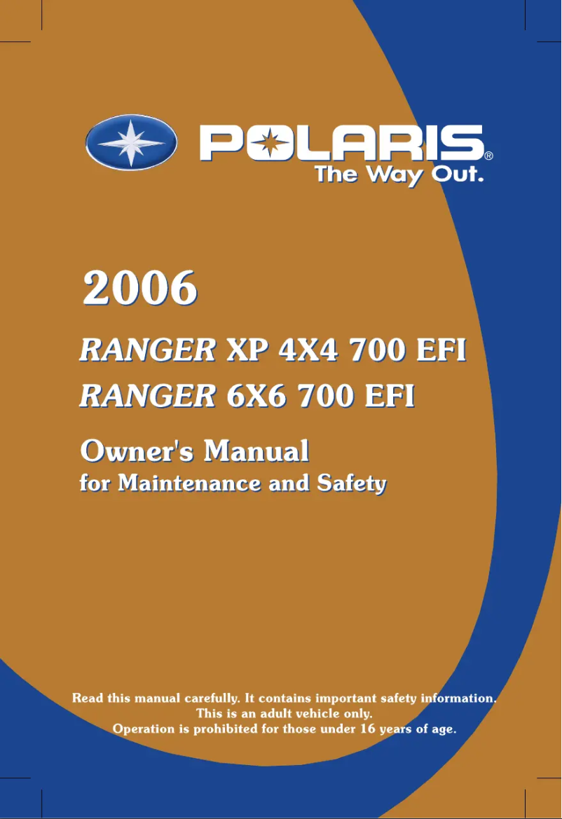 Page 1 de la notice Manuel utilisateur Polaris Ranger 6x6 700 EFI (2006)