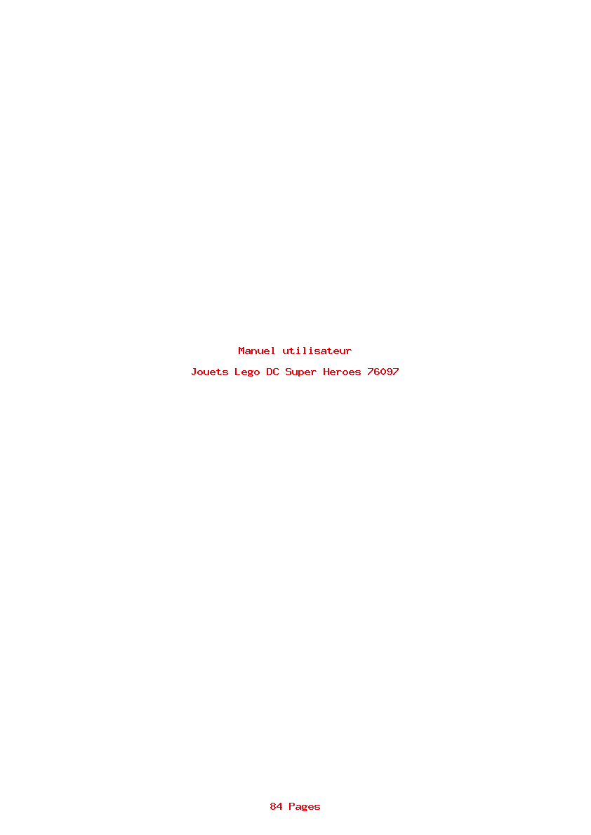 Page 1 de la notice Manuel utilisateur Lego DC Super Heroes 76097