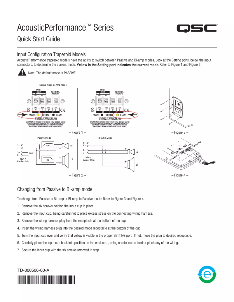 Page 1 de la notice Manuel utilisateur QSC AcousticPerformance AP-4122m