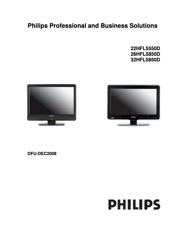 Page n°1 - Mode d'emploi Philips 26HFL5850D