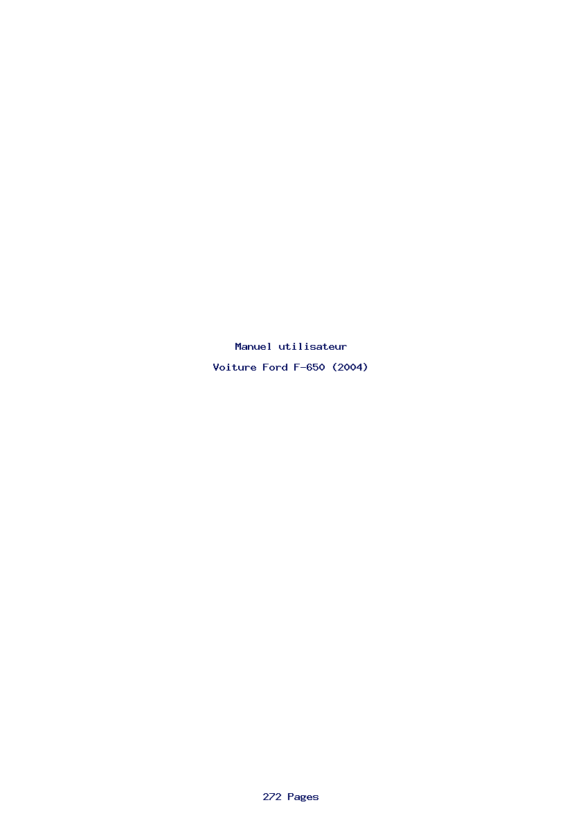 Page 1 de la notice Manuel utilisateur Ford F-650 (2004)