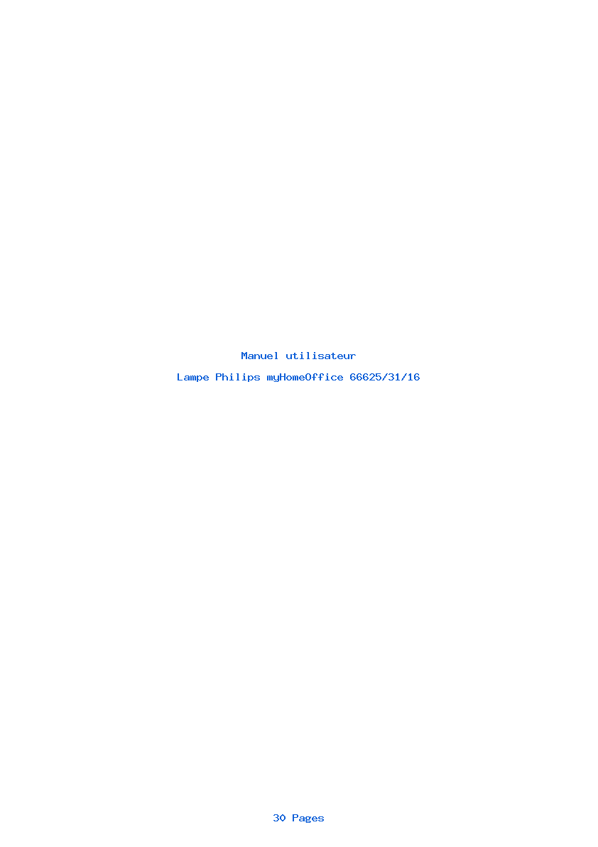 Page 1 de la notice Manuel utilisateur Philips myHomeOffice 66625/31/16