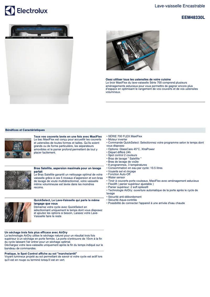 Página 1 del manual Ficha técnica Electrolux EEM48330L