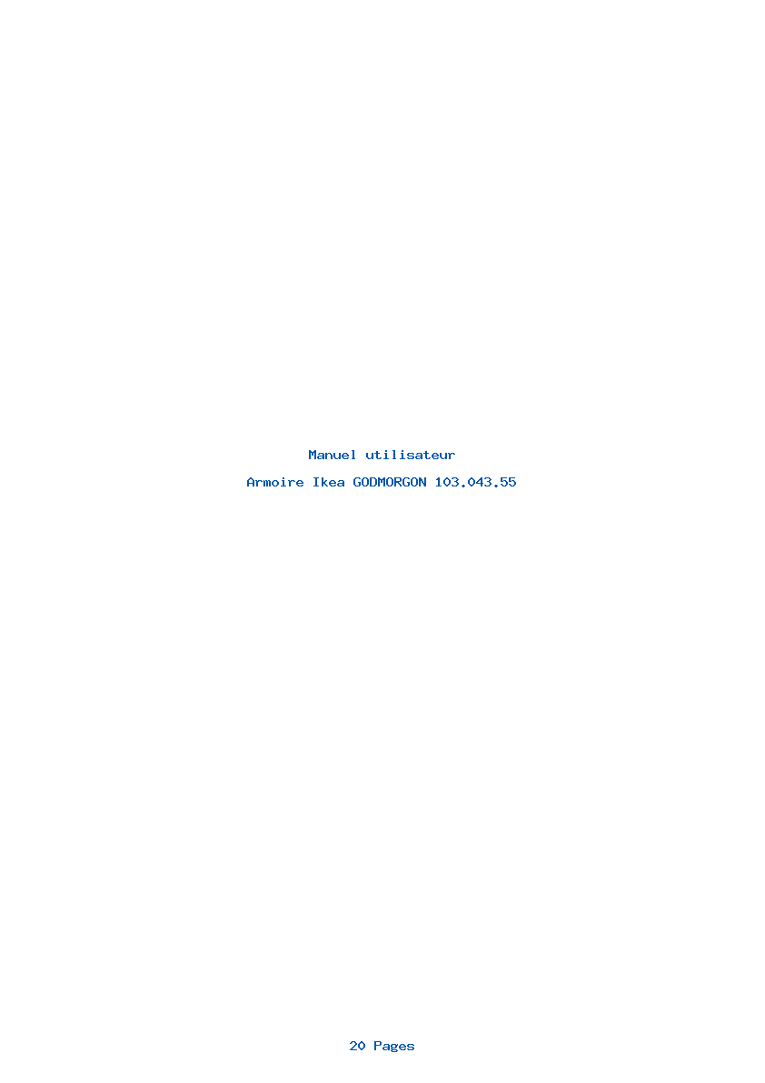 Page 1 de la notice Manuel utilisateur Ikea GODMORGON 103.043.55