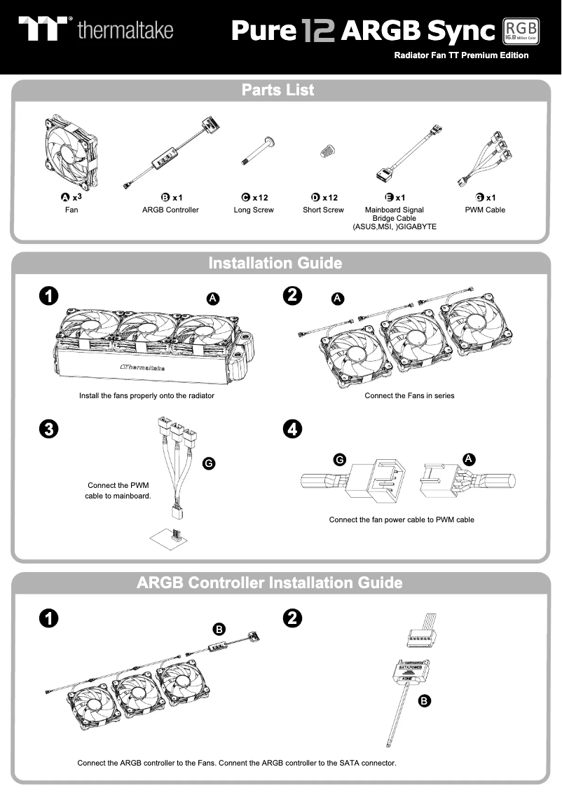 Página 1 del manual Manual de usuario Thermaltake Pure 12