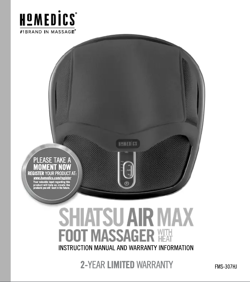 Page 1 de la notice Manuel utilisateur Homedics Shiatsu FMS-307HJ