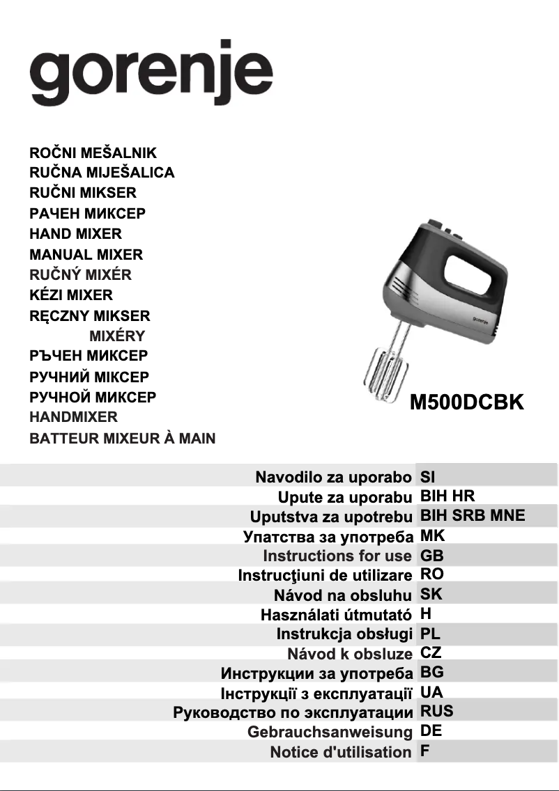 Página 1 del manual Manual de usuario Gorenje M500DCBK