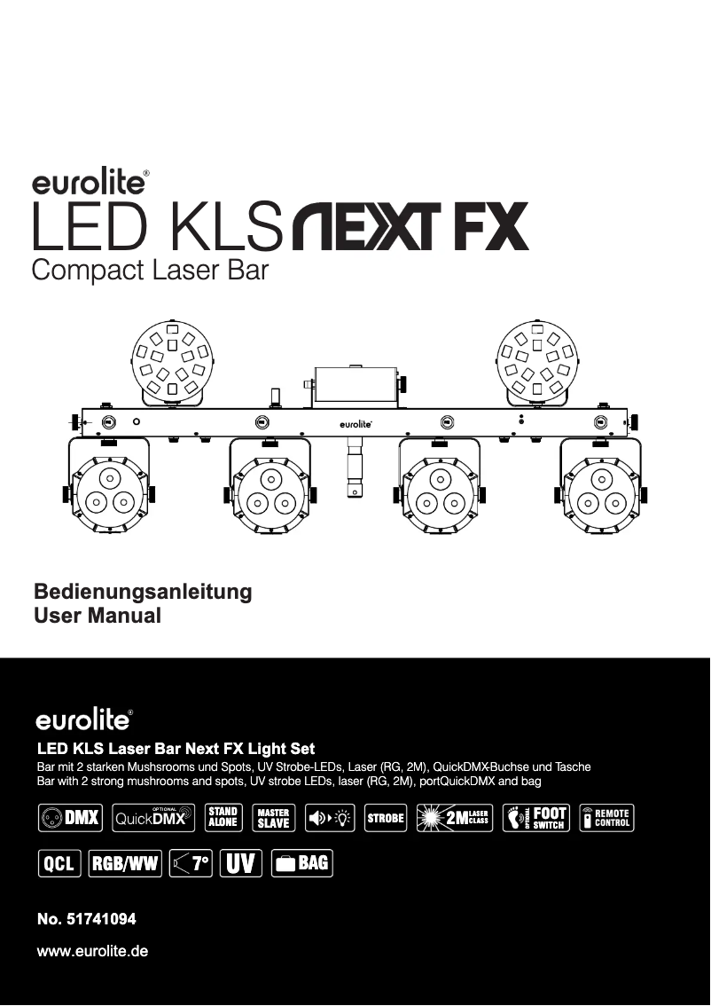 Page 1 of the manual User Manual Eurolite LED KLS Next FX